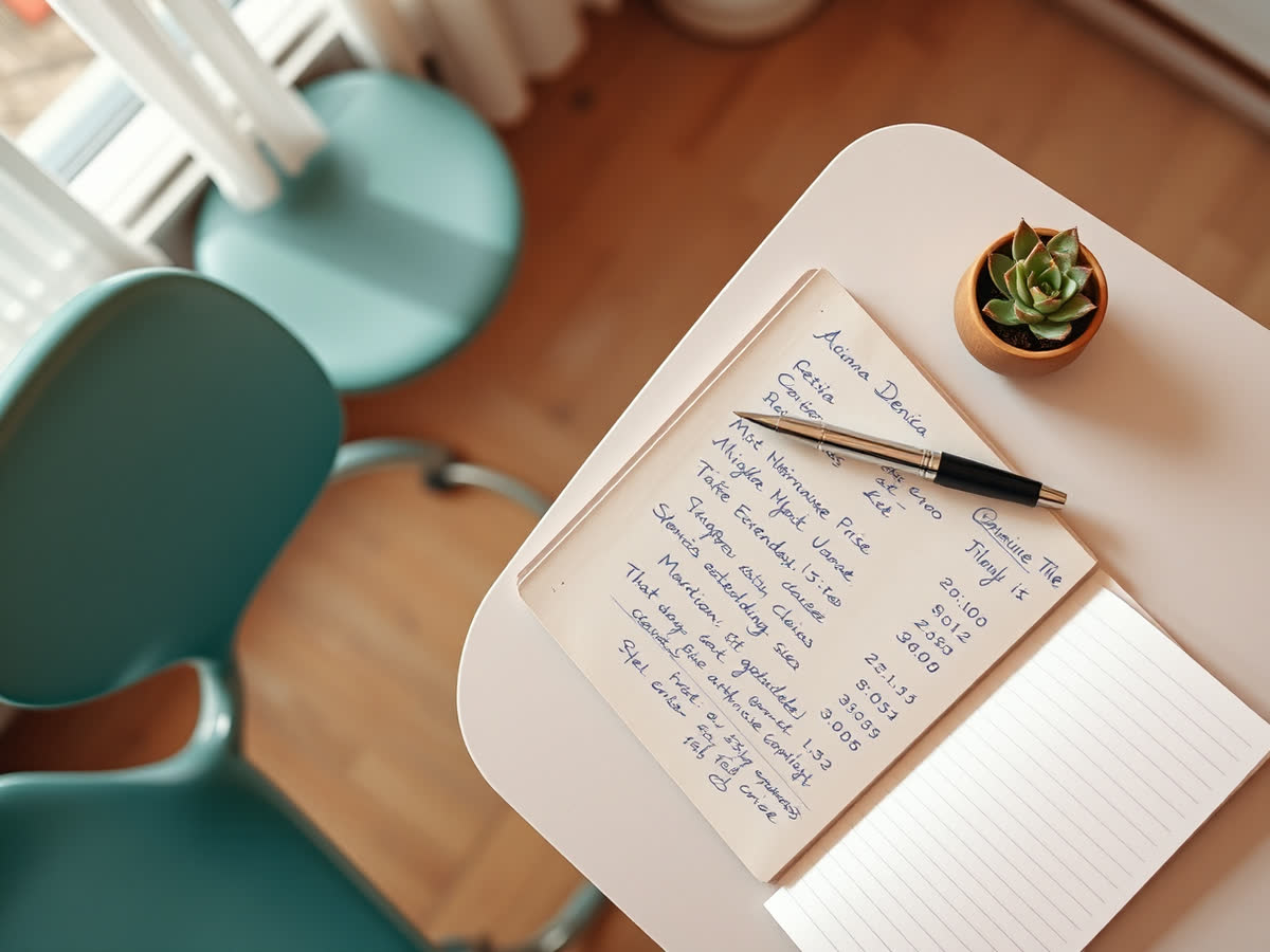Libreta de citas de papel junto a un celular en la recepción de un consultorio