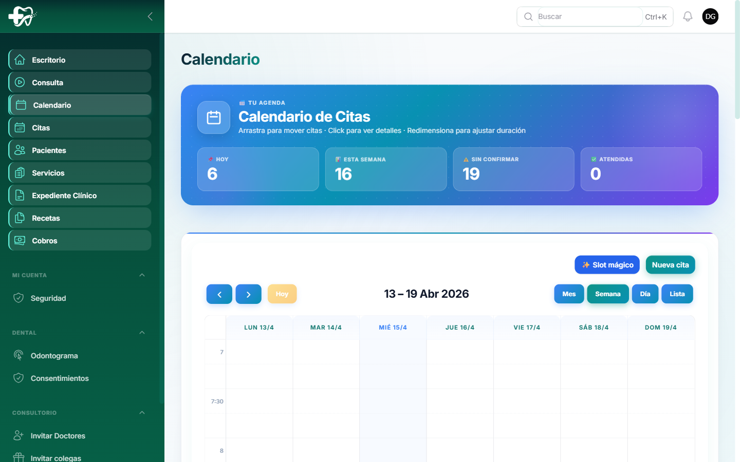 Arrastra y reagendas en 2 segundos